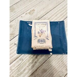 Rare! Vintage Crabtree & Evelyn Freesia Soap with Decorative Blue Soap Dish